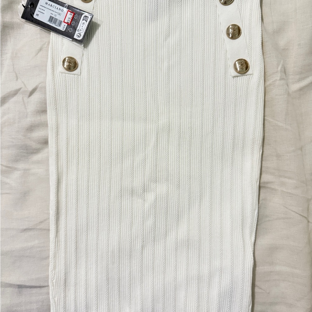 Marciano White Button-Detail Skirt